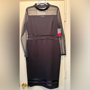 Bold Elements Cut to Curve Black Long Sleeve Dress Size Large NWT Retail $78